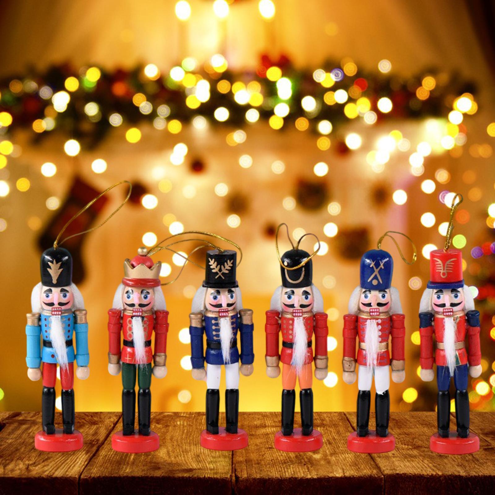 Nutcracker Figurine - Conjunto de enfeites de madeira em