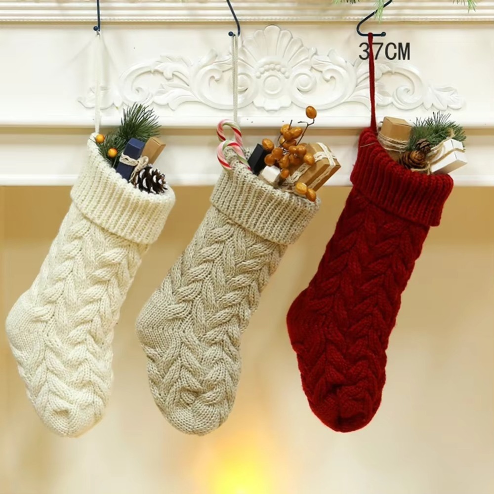 Meias de natal de malha fofas  - Christmas Stocking Hanging avaliação e preço