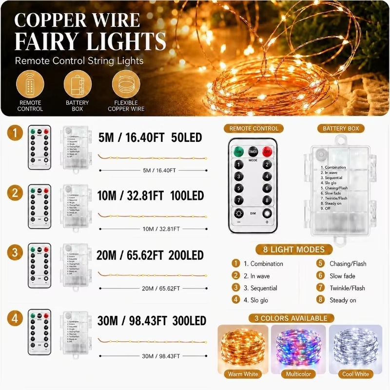 Fio de luzes decorativas com c - Led Fairy String Lights avaliação e preço