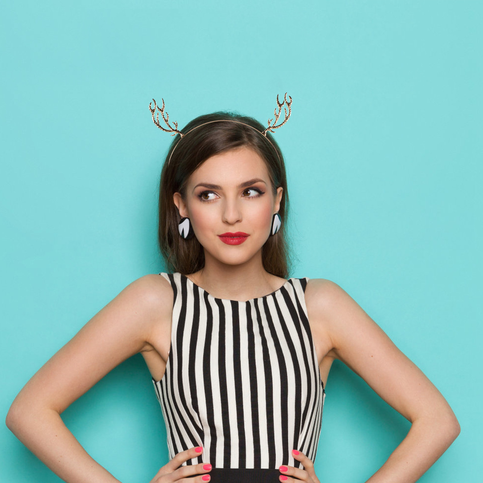 Tiara de Natal com Chifres de  - Reindeer Antlers Headband avaliação e preço