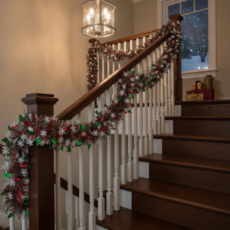 # Guirlandas de fita de Natal  - Tinsel Garland Decoration avaliação e preço